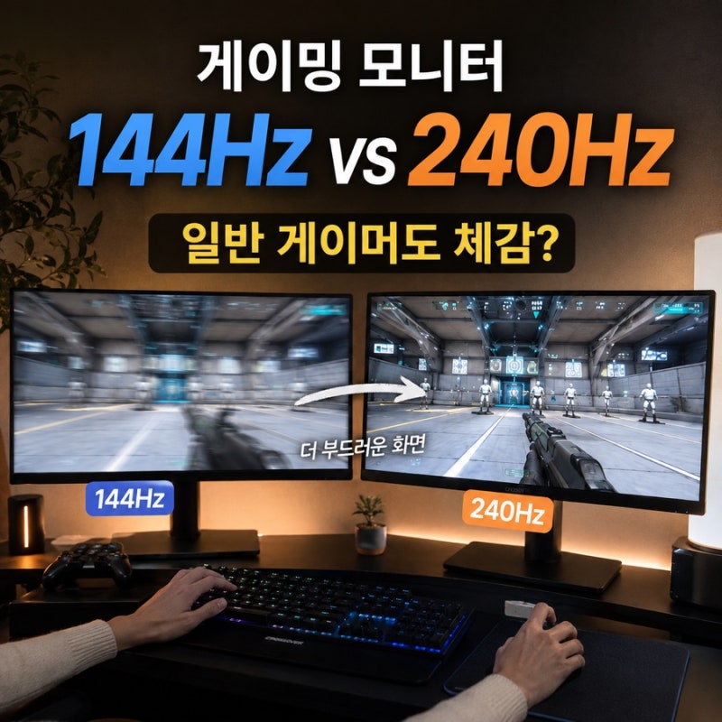 게이밍 모니터 144Hz vs 240Hz｜일반 게이머도 차이를 느낄까?