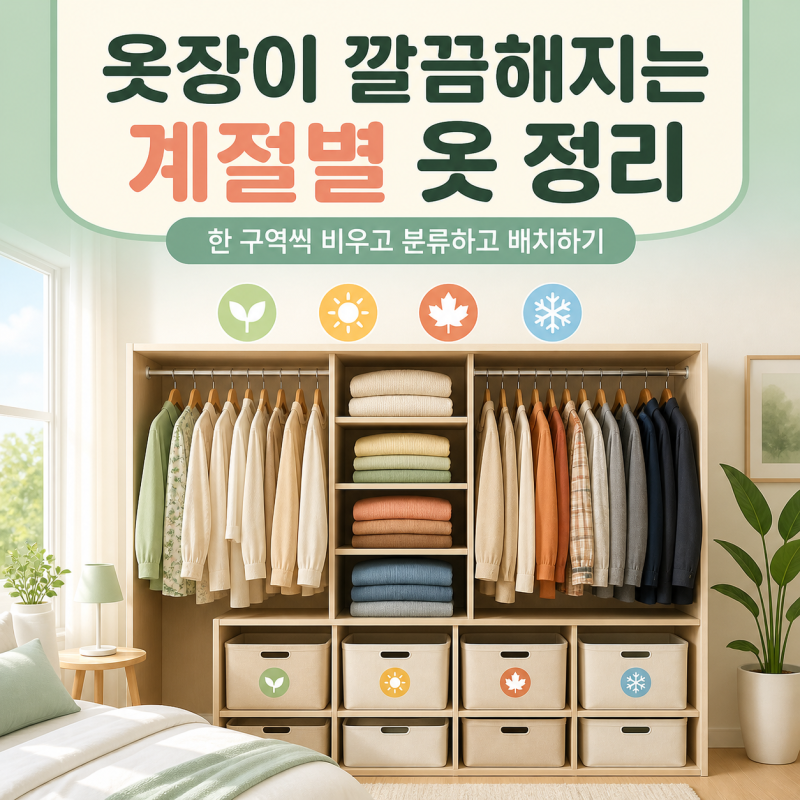 장이 깔끔해지는 계절별 옷 정리 방법｜한 구역씩 비우고 배치하기