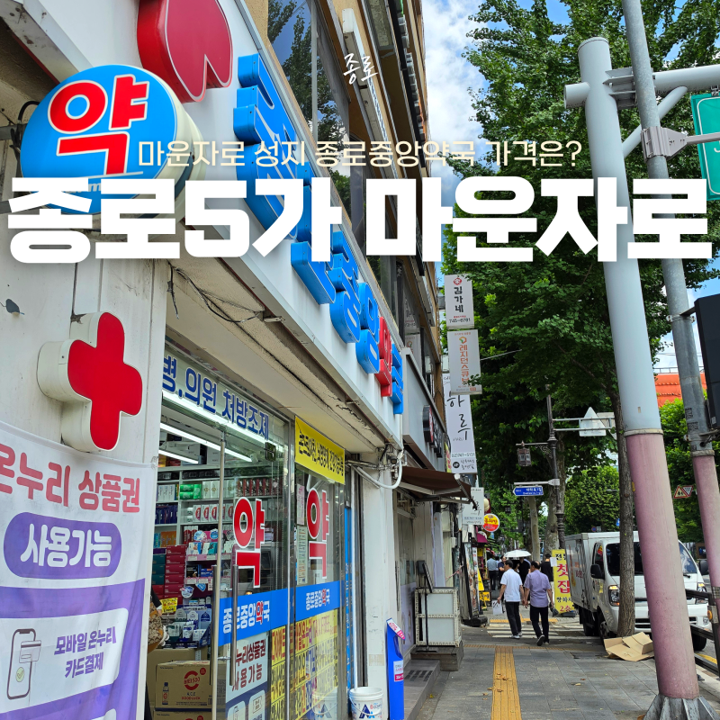 종로5가 약국 마운자로 가격 성지 온누리 상품권 사용가능한 종로중앙약국 추천