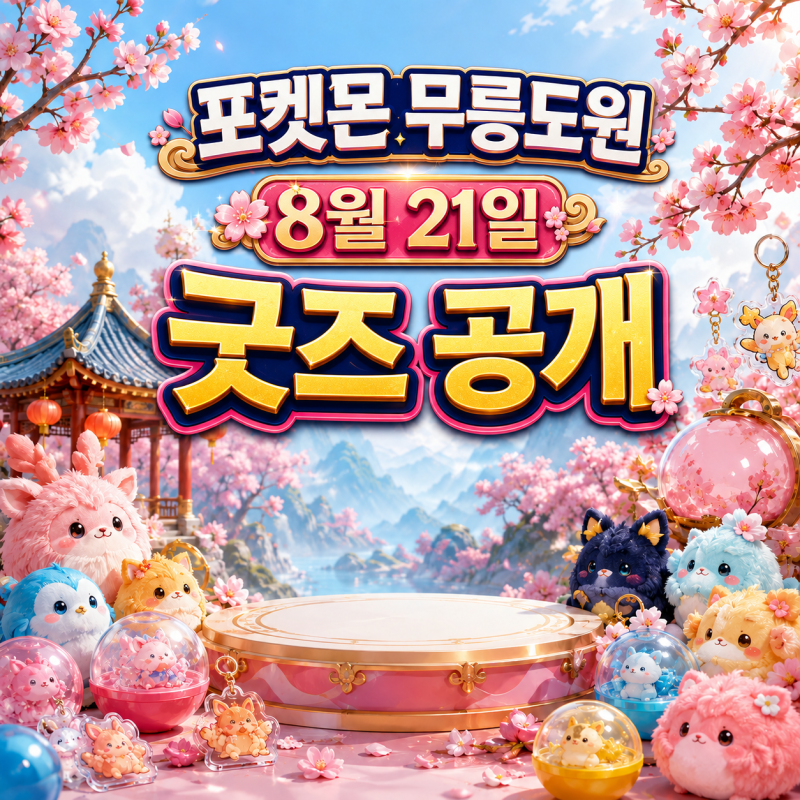 포켓몬 무릉도원 8월 21일 굿즈 공개｜메타몽·피카츄 봉제인형부터 잉어킹 캡슐토이까지
