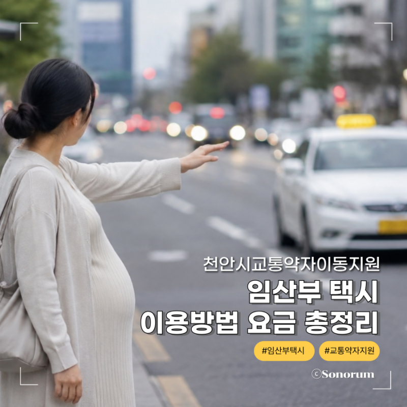 천안시교통약자이동지원 임산부 택시 이용방법 요금 총정리
