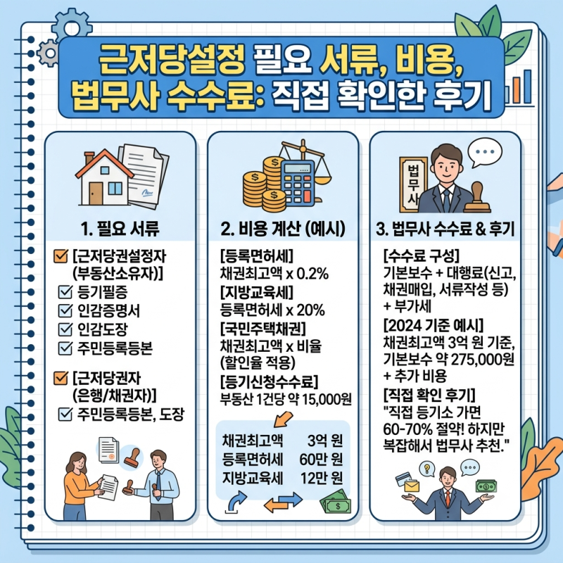 근저당설정 필요 서류와 비용, 법무사 수수료까지 직접 확인해본 후기