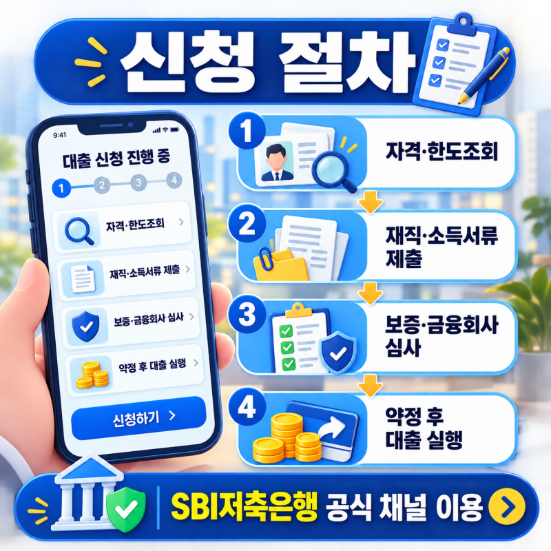 SBI저축은행 햇살론 일반 대출 신청 절차, 직장인 자격조회 부결 전 확인사항