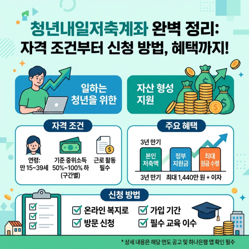 [청년 필독] 청년내일저축계좌 자격 조건부터 신청 방법, 혜택까지!완벽정리