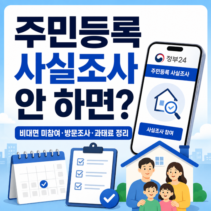 주민등록 사실조사 안 하면 어떻게 되나?｜비대면 미참여·방문조사·과태료 정리