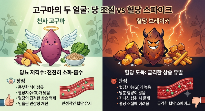 찐 고구마 군고구마 GI 수치 변화 부작용 옥살산 얄라핀 성분 총정리
