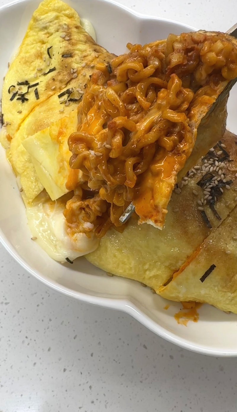 명동 길거리 음식 불닭 오믈렛, 집에서 직접 만든 후기
