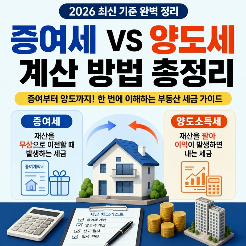 증여세 양도세 계산 방법 총정리｜증여 후 매도하면 세금은 어떻게 될까?