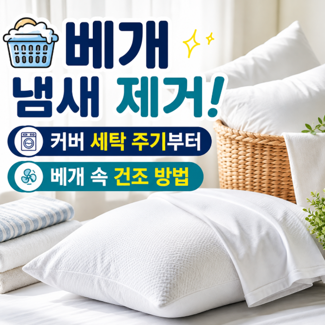 베개 냄새 제거! 커버 세탁 주기부터 베개 속 건조 방법