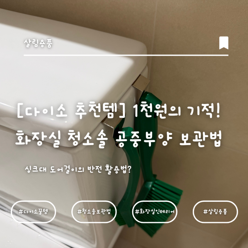 [다이소 추천템] 1천원의 기적! 화장실 청소솔 공중부양 보관법