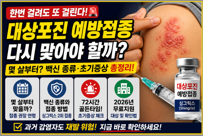 "이 증상 나오면 72시간 골든타임!" 대상포진 초기증상부터 싱그릭스 접종 시기까지