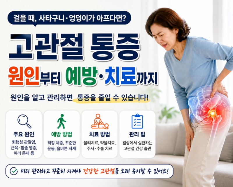 걸을 때 고관절이 아프다면? 고관절 통증 원인부터 예방·치료까지