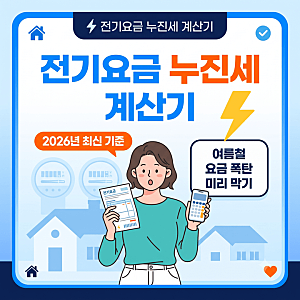 2026년 전기요금 누진세 계산기 사용법, 한국전력 공식 도구로 여름철 요금 폭탄 미리 막는 방....