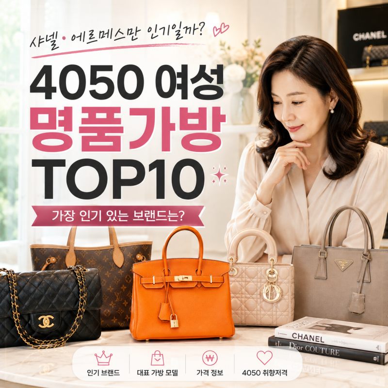 4050 여성들이 선호하는 명품가방 TOP10, 가격까지 비교해보니