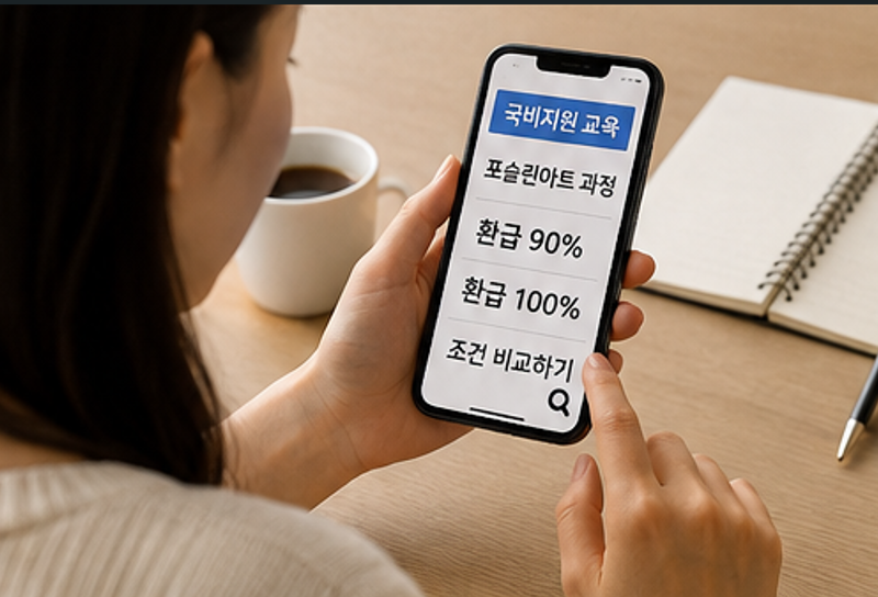 대전국비지원포슬린아트, 교육비 90% 환급 전 볼 1가지