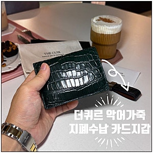 더퀴르 카드지갑 악어가죽 지폐수납 오거나이저 남자 지갑 선물 추천템
