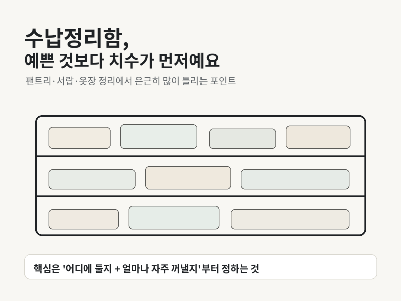 수납정리함 고를 때 이거부터 보세요｜팬트리·서랍 정리 실패 줄이는 법