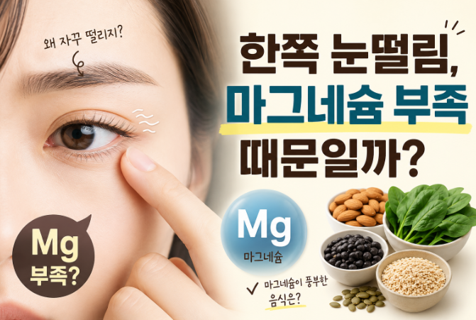 오른쪽 왼쪽 한쪽 눈떨림 원인 마그네슘 부족 증상 맞아?