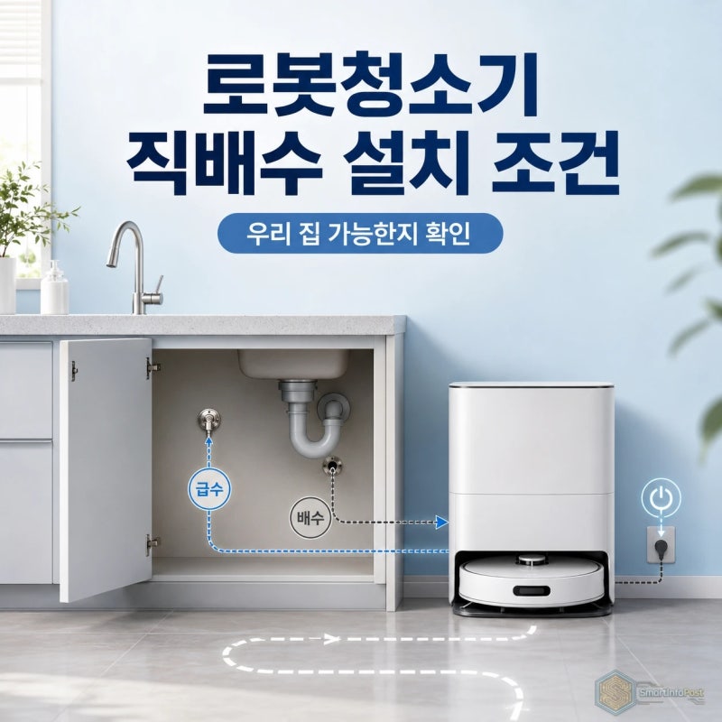 로봇청소기 직배수 설치 조건,우리 집 가능한가?