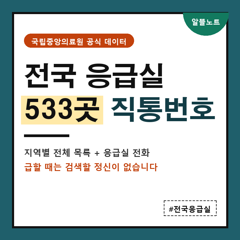 전국 응급실 533곳 | 지역별 전체 목록과 응급실 직통번호