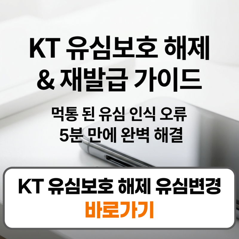 KT 유심보호 해제 유심 재발급 변경 교체 방법
