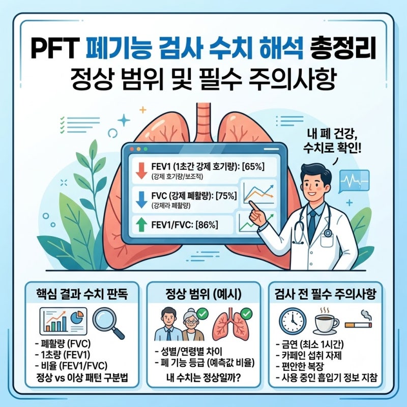 PFT 폐기능 검사 수치 해석부터 정상 범위 및 주의사항 총정리