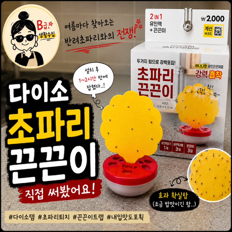 “키울 마음 없는데 왜 자꾸 생기니” 다이소 초파리 트랩 2,000원 직접 써봄