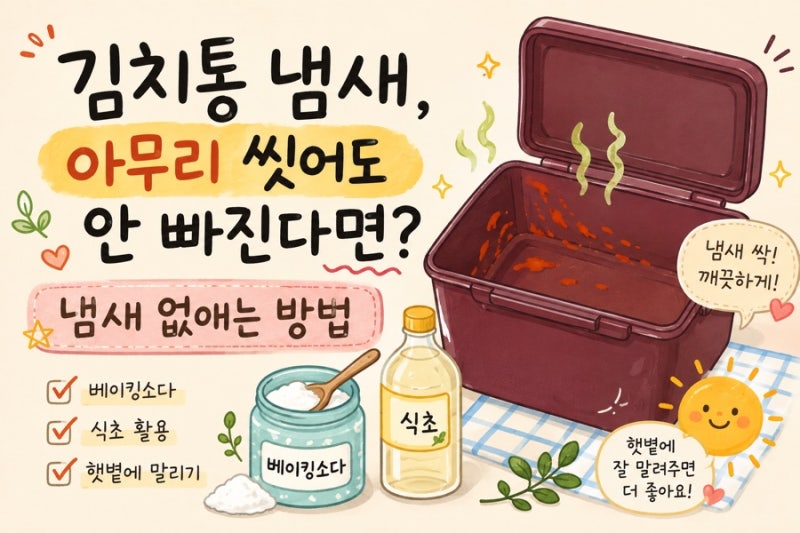 김치통 냄새, 아무리 씻어도 안 빠진다면? 냄새 없애는 방법