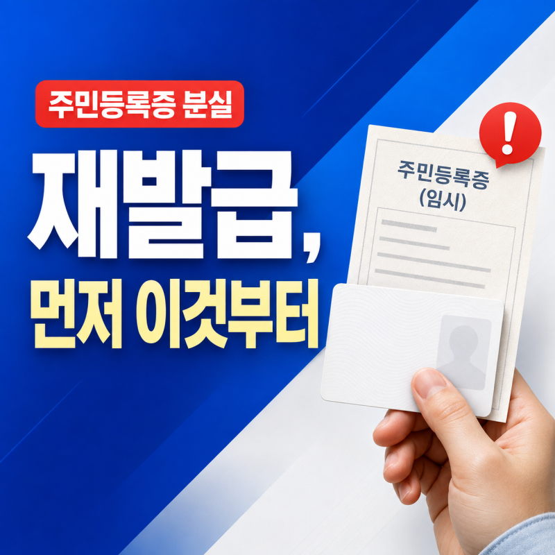 주민등록증 분실 재발급｜사진·수수료·임시신분증 받는 법