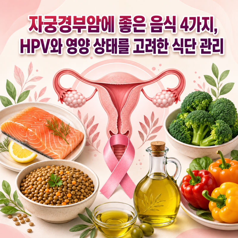 자궁경부암에 좋은 음식 4가지, HPV와 영양 상태를 고려한 식단 관리