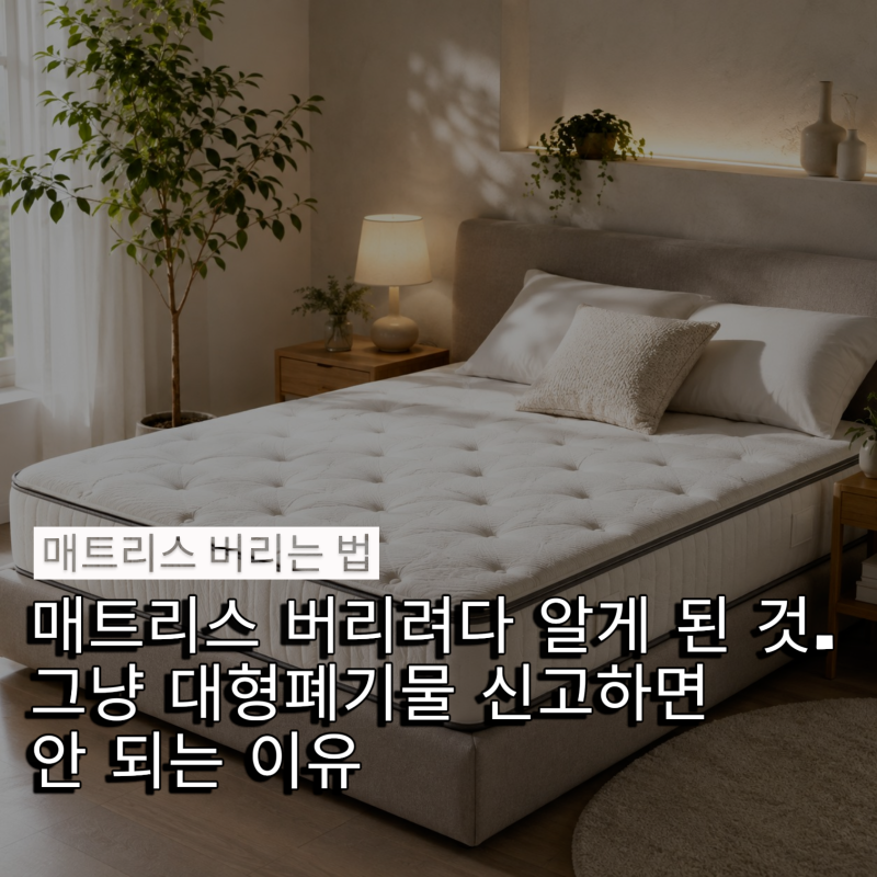 [매트리스 버리는 법] 매트리스 버리려다 알게 된 것...그냥 대형폐기물 신고하면 안 되는 이....