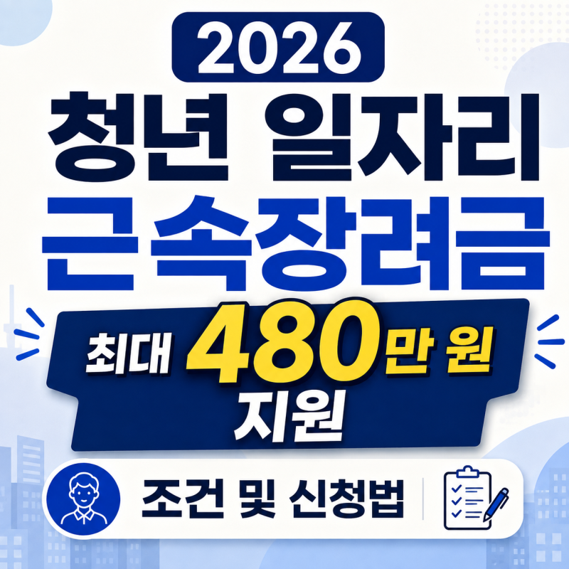 최대 480만 원 지원! 2026년 청년 일자리 근속장려금 지원 조건 및 신청 방법