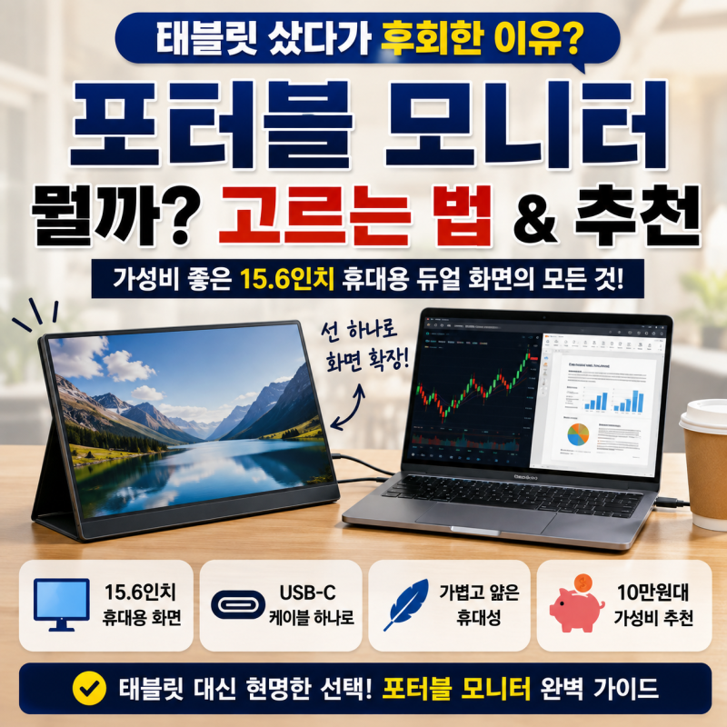 "태블릿 샀다가 후회한 이유?" 포터블 모니터가 뭘까? 고르는 법 및 추천