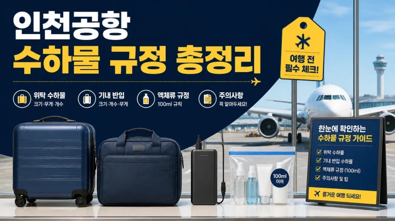 인천공항 최신 수하물 규정 총정리 액체·보조배터리·위탁까지