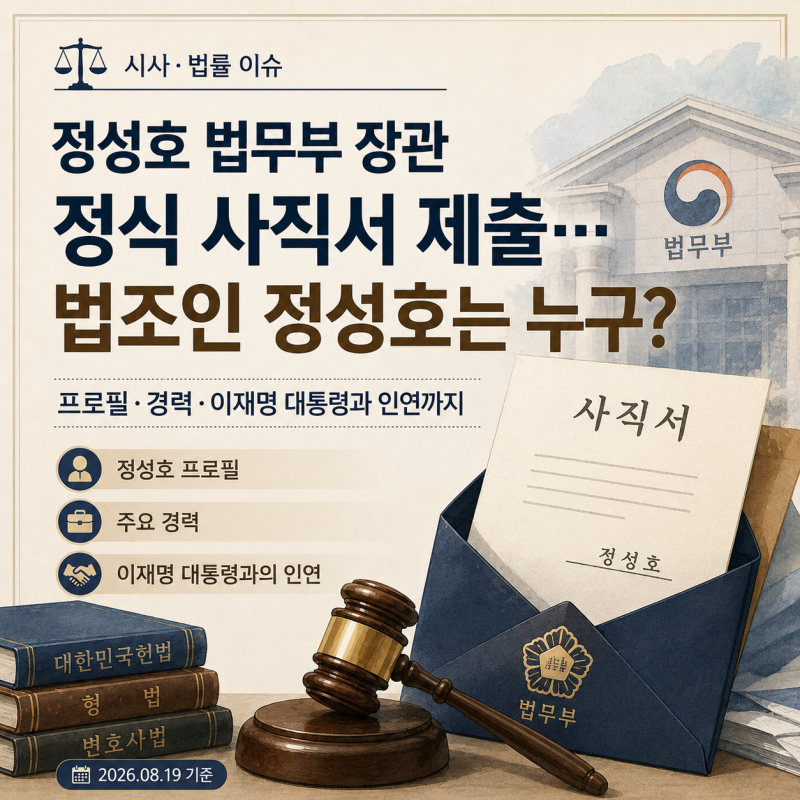 정성호 법무부 장관 정식 사직서 제출, 법조인 정성호는 누구? 프로필 경력 이재명 대통령과 ....