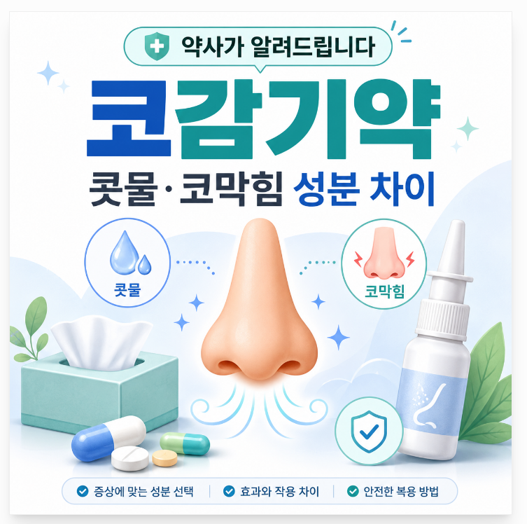 코감기약 어떤 걸 먹어야 할까? 콧물·코막힘 성분 차이 약사가 알려드립니다