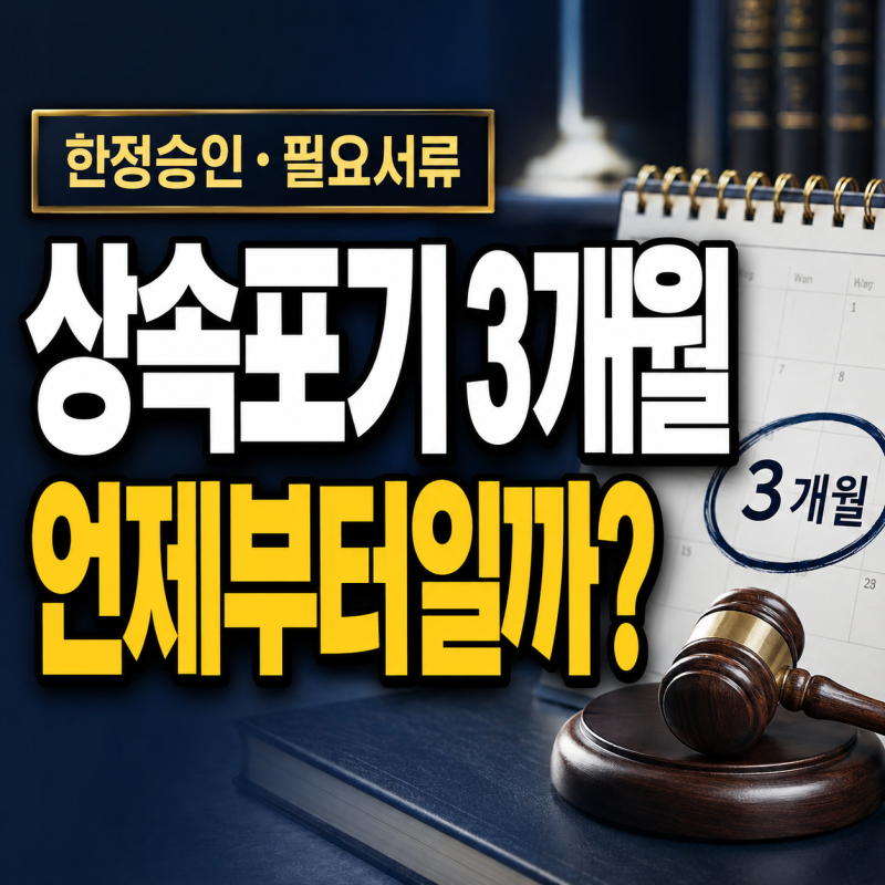 상속포기 신청기간 3개월은 언제부터?｜한정승인·필요서류