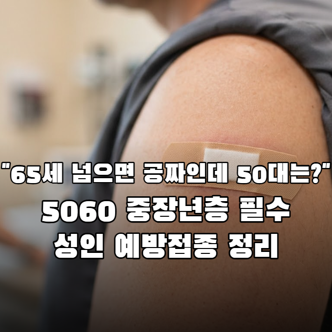 "65세 넘으면 공짜인데 50대는?" 5060 중장년층 필수 성인 예방접종 정리