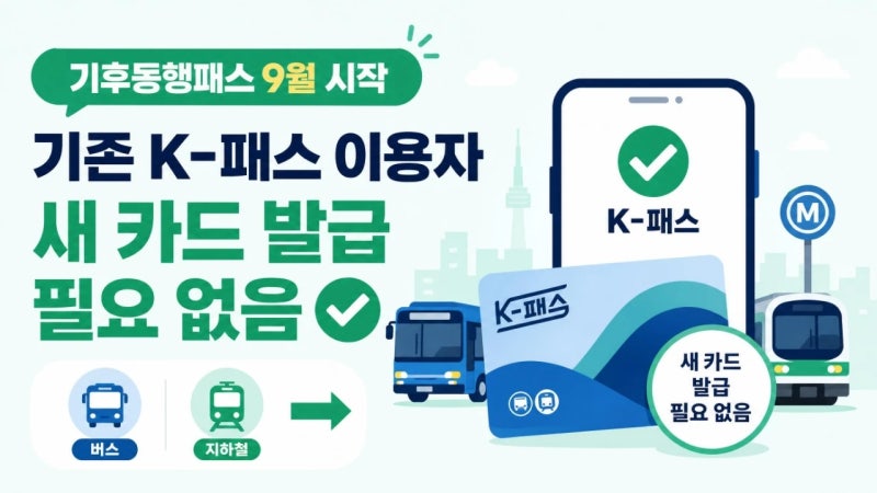 기후동행패스 9월 시작, K-패스 쓰던 서울시민은 카드 새로 발급해야 할까