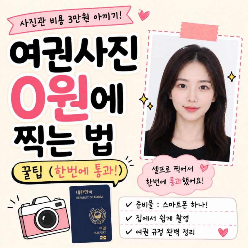 [여권 재발급 1탄]여권사진 0원에 찍는 법! 사진관 안 가고 셀프로 한 번에 통과한 꿀팁