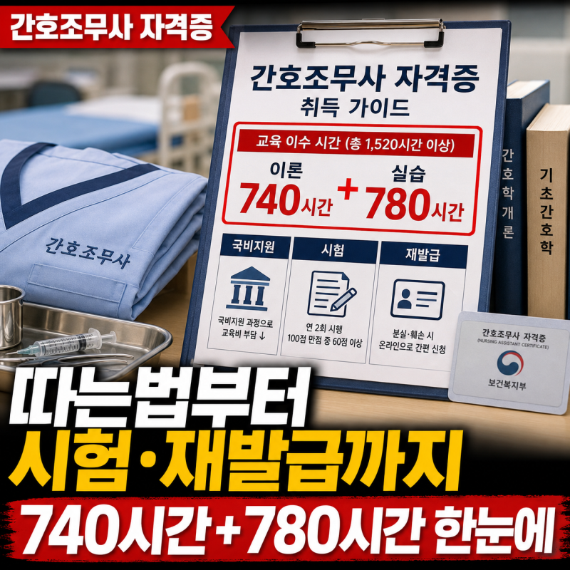 간호조무사 자격증, 따는법부터 국비지원·시험·재발급까지… 이론 740시간+실습 780시간 한....