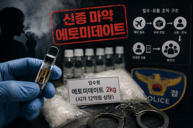 제2의 프로포폴 신종 마약 <b>에토미데이트</b> 밀수 유통한 일당 32명
