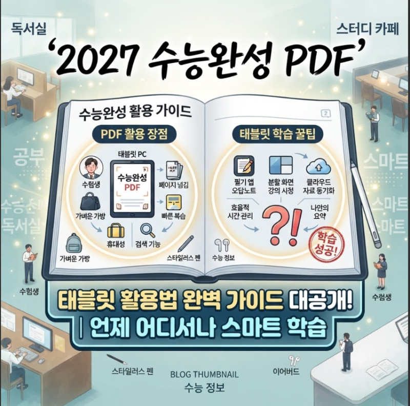 2027 수능완성 pdf 태블릿 활용법 완벽 가이드