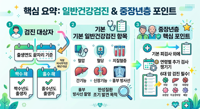 중장년 무료 국가건강검진 놓치기 쉬운 검사 항목 체크리스트