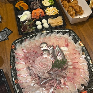 남해 쏠비치 비스트로게미 , 리스토란테 조식 뷔페 아기랑,촌놈횟집 포장(남해쏠비치 회포장....