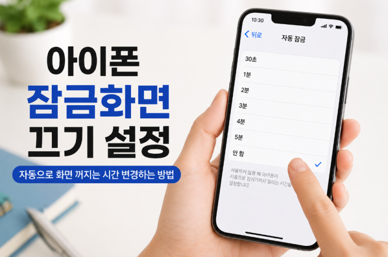 아이폰 잠금화면 끄기 설정, 자동으로 화면 꺼지는 시간 변경하는 방법
