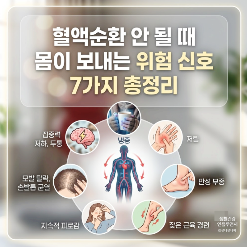 손발 저리고 차가운 혈액순환 안될때 증상 7가지와 혈액순환에 좋은 음식