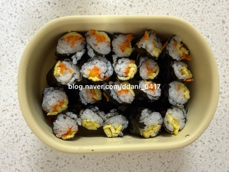 아기 간편식 간식 추천 단호박 에그 슬럿 아기 계란 당근 김밥 아기 꼬마김밥