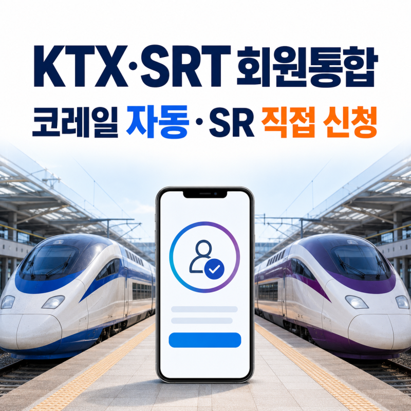 KTX·SRT 통합회원 전환 방법｜코레일 회원은 자동, SR 회원은 직접 신청
