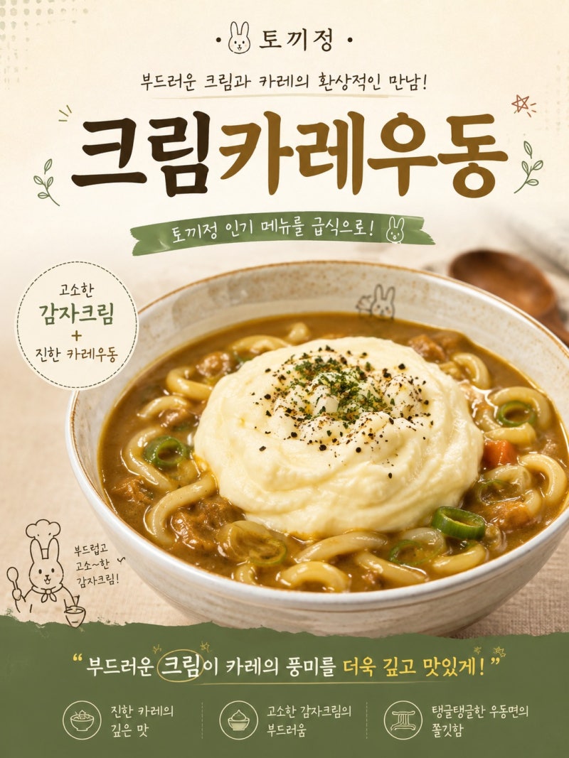 [POP공유] 크림카레우동 1인량 및 레시피